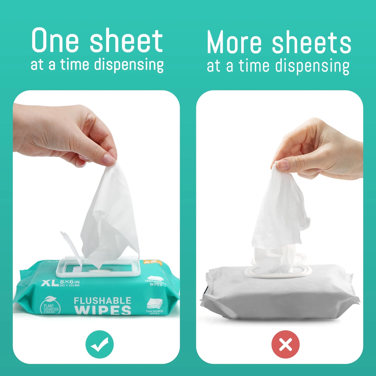 Flushable Wet Wipes 288 Count Thickened For Home And Outdoor Use