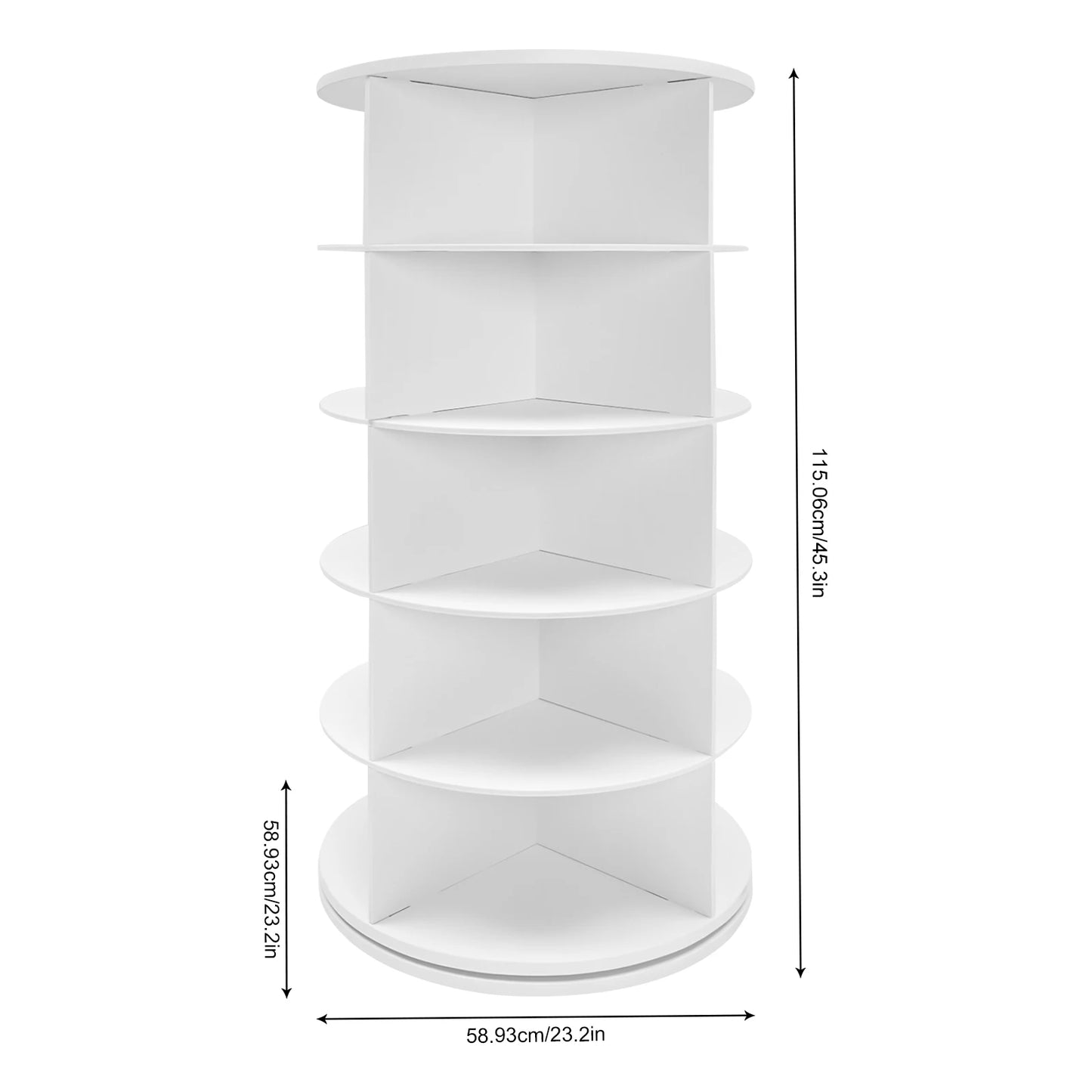 5 Tier 360 Degree Rotating Shoe Rack Organizer Space Saving