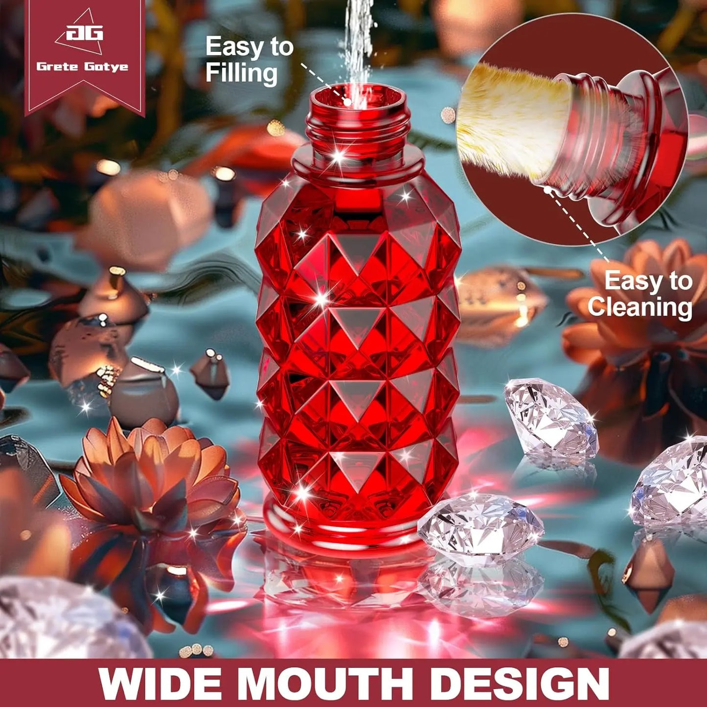 Glass Hummingbird Feeders for Outdoors Hanging, 25Oz Bird Nectar Feeder with Perch & 5 Flower Feeding Ports Leak Proof Hanging f