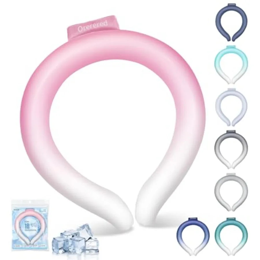 Neck Cooling Tube 70% Gel Increase Ice Ring Neck Cooler Wearable Body Cooling Products for Summer Outdoor Indoor Activities Rel