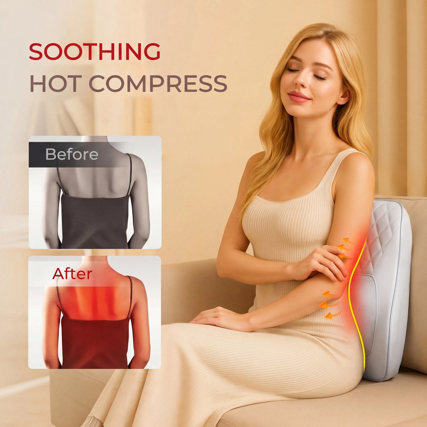 HIMOUTA Back And Neck Massager With Heat And 3D Kneading