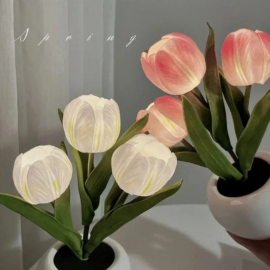 LED Tulip Night Light Lamp For Desk And Room Decor