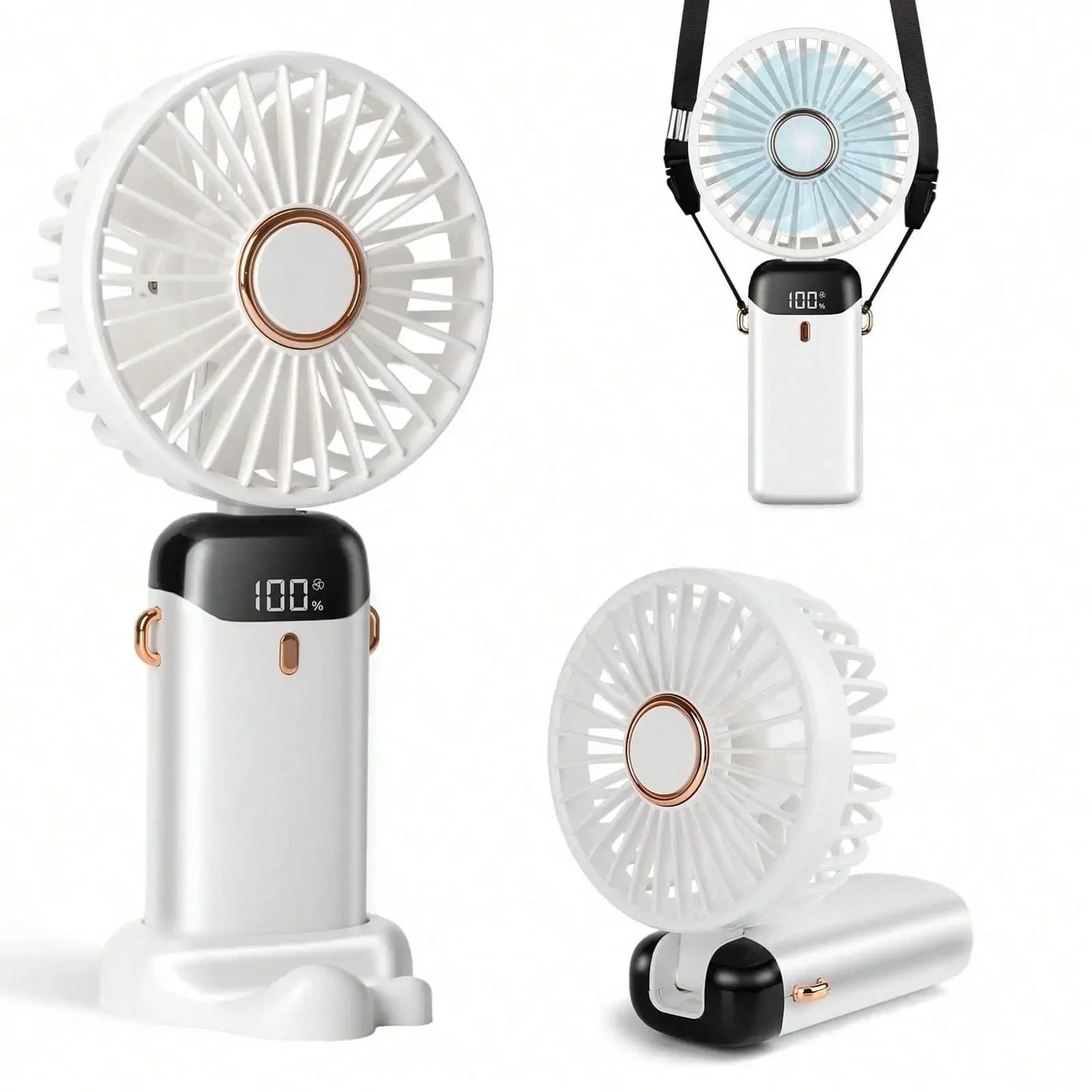 Portable Handheld Fan With 4000mAh Battery USB Powered 5 Speeds