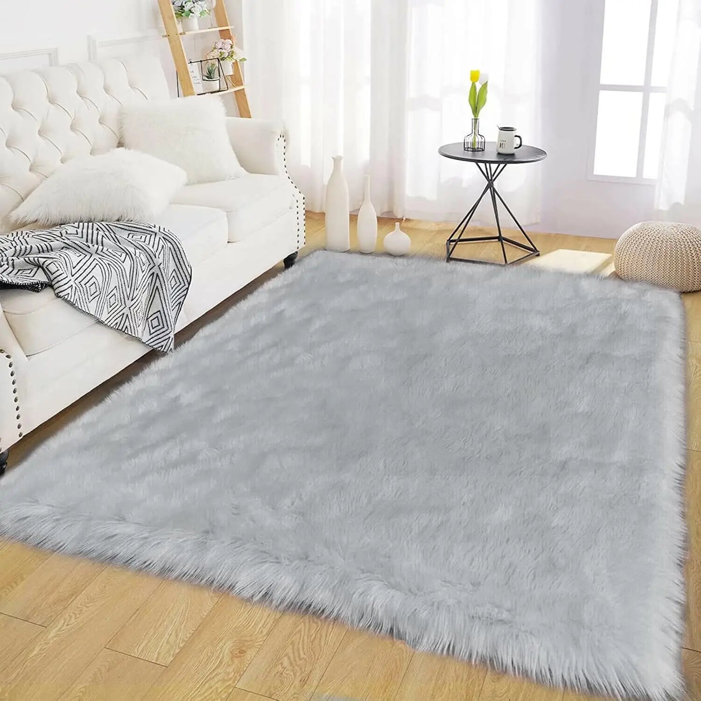 Fluffy Faux Fur Rug For Living Room And Bedroom Washable