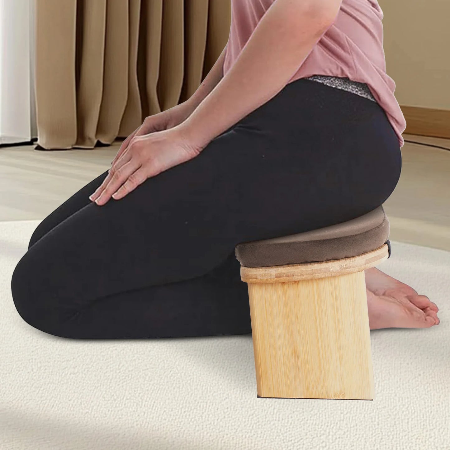 Bymaocar Foldable Meditation Bench For Kneeling Yoga And Prayer