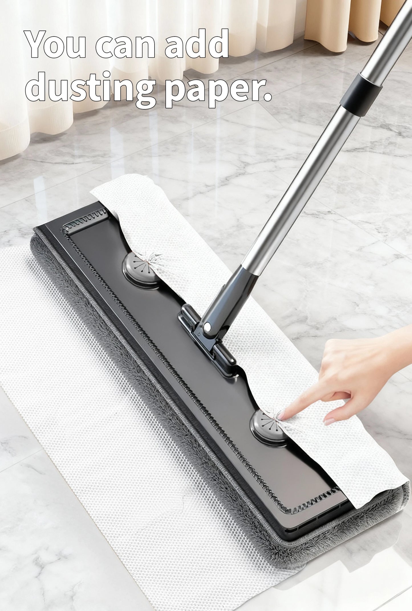 Joybos Slim Mop Bucket Set With Self Wringing Flat Mop Hair Scraper Anti Tipping
