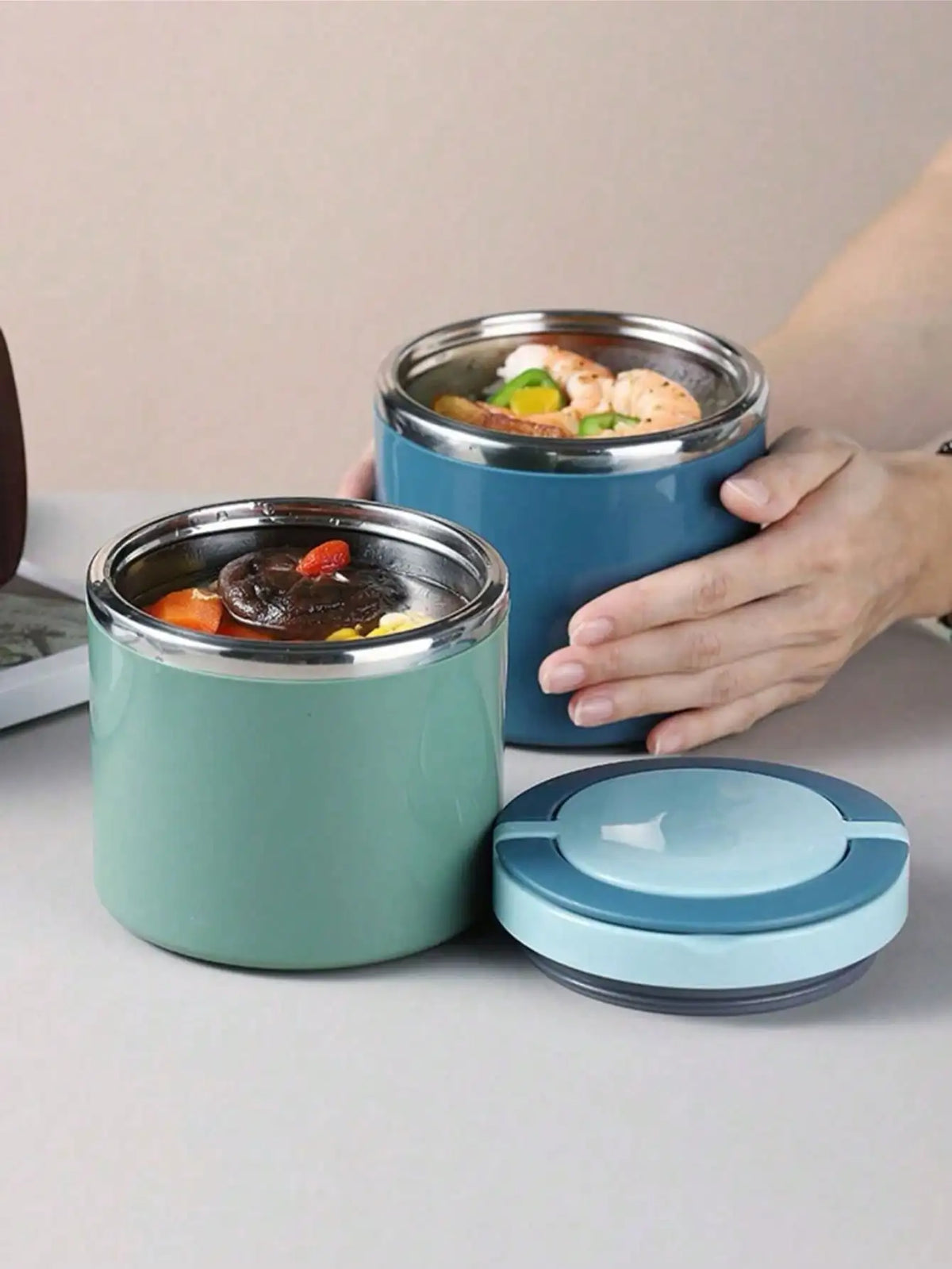 Insulated Stainless Steel Lunch Box Set with Handle