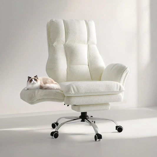Ergonomic Reclining Office Chair With Flip Armrests And Footrest