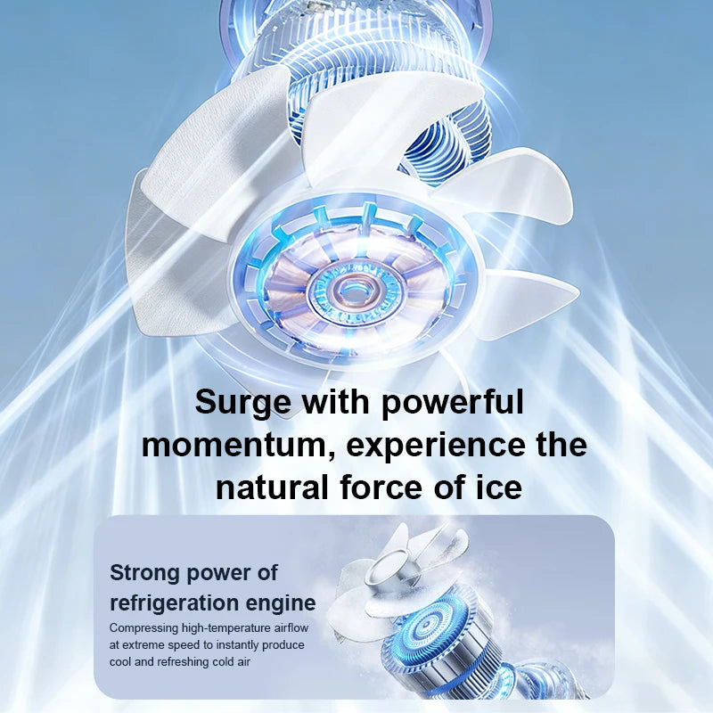 Semiconductor Refrigeration Handheld Electric Fan 2000mAh USB Rechargeable