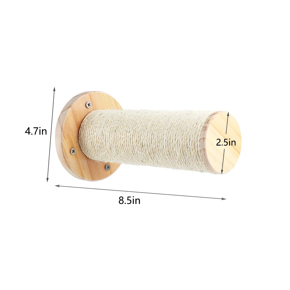 PETRAVEL CN Cat Wall Mounted Four Step Climbing Shelf With Sisal Post