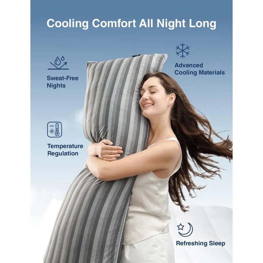 Cooling Memory Foam Body Pillow For Side Sleepers Breathable Support
