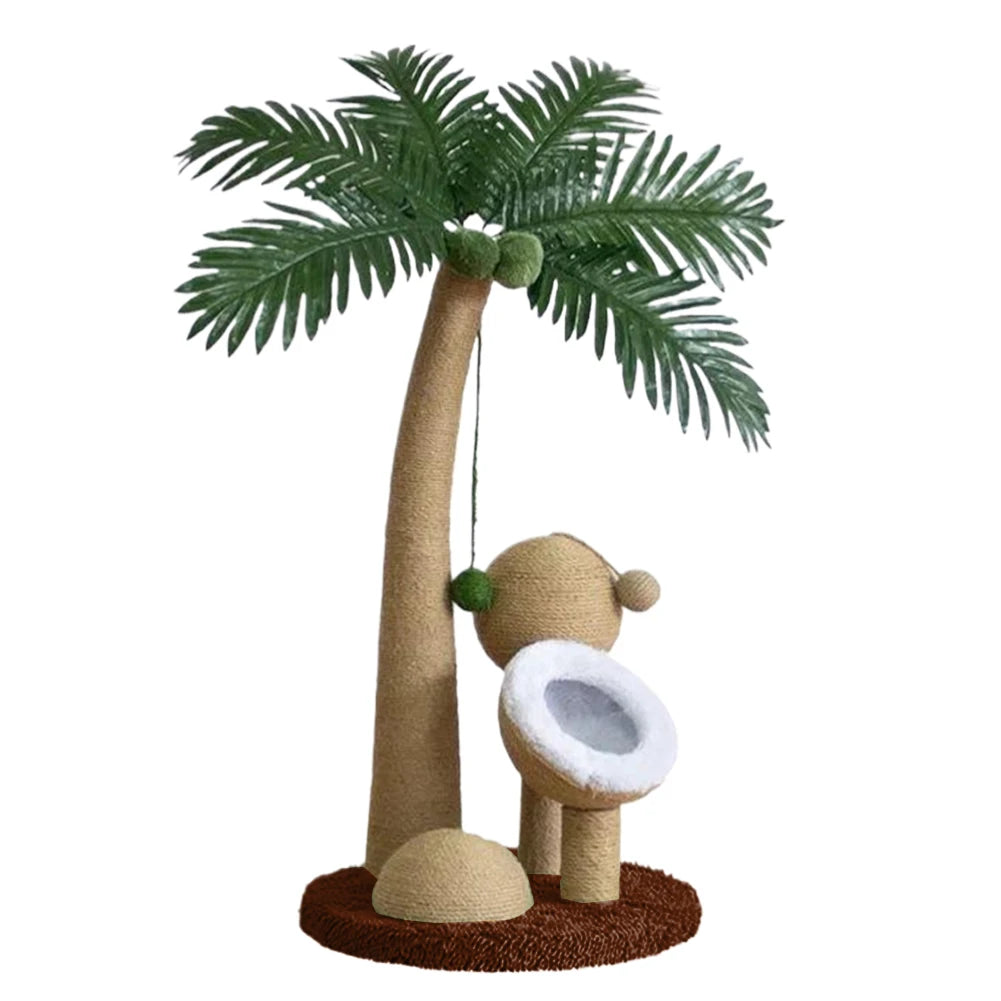 Coconut Tree Cat Scratching Post Interactive Claw Sharpener Sisal