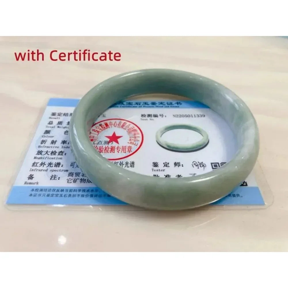 Natural Jade Bangle Bracelet For Women Classic Retro Chinese Style Certificate