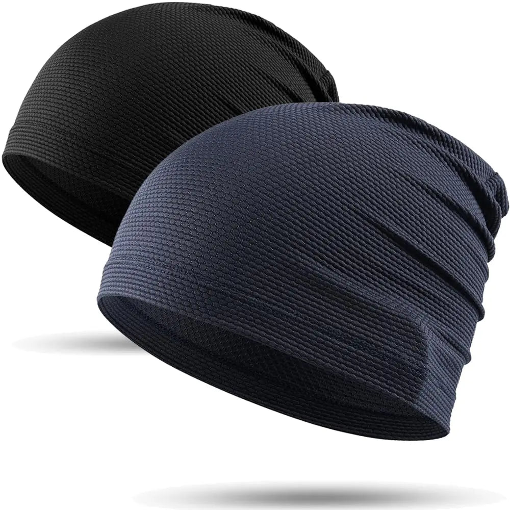 2PCS Quick-drying Running Caps Summer Breathable Cool Sports Hats Outdoor Cycling Hiking Baseball Skullies Stretchy Beanies Hat