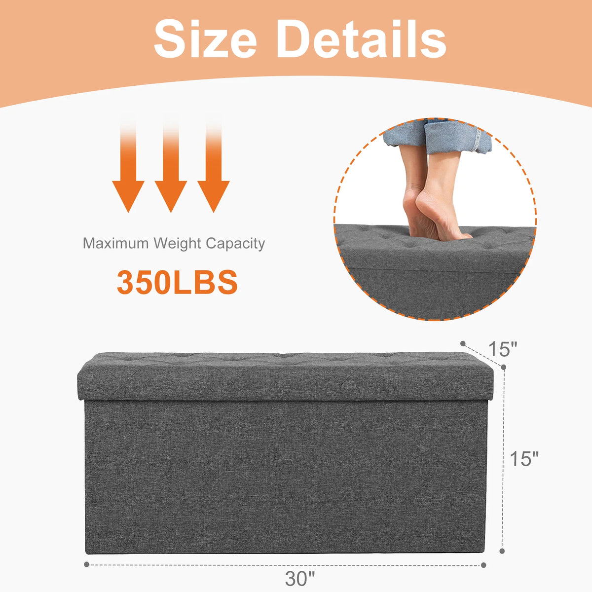 Linen Storage Ottoman Bench with Lift Top