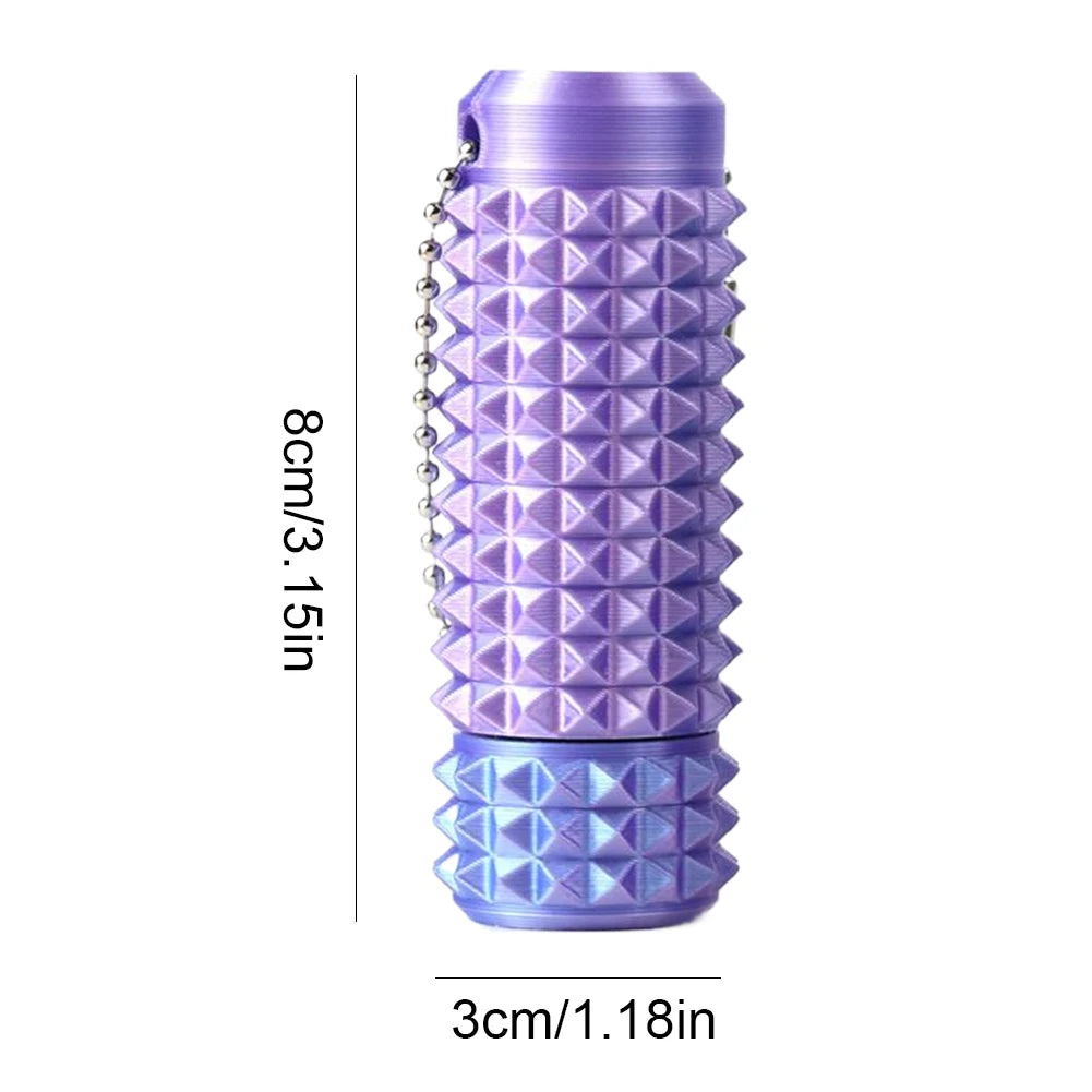 Spiky Grippie Stim Keychain 3D Printed Calming Keychain Roller Spiky Grippie Stim Keyring for  and Boost Focus