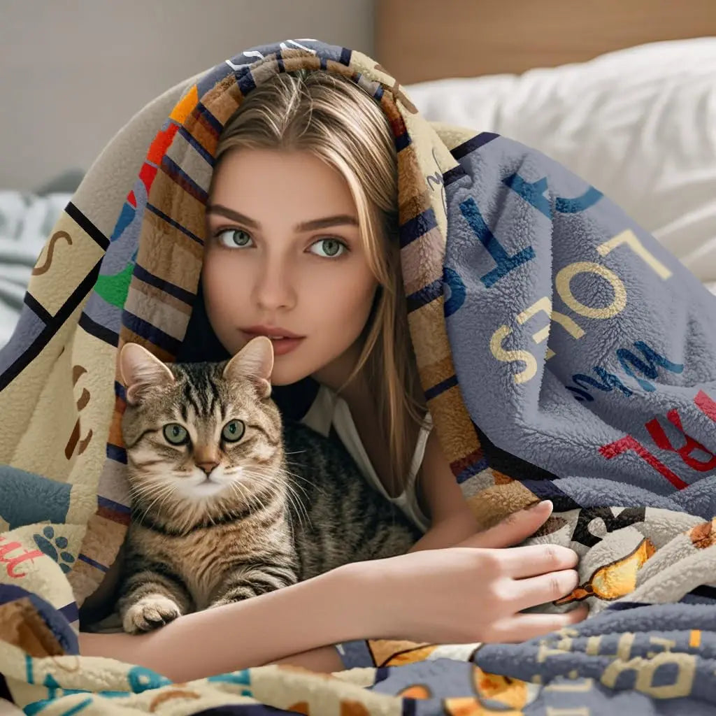 Cat Lover Throw Blanket For Cat Moms And Cat Ladies
