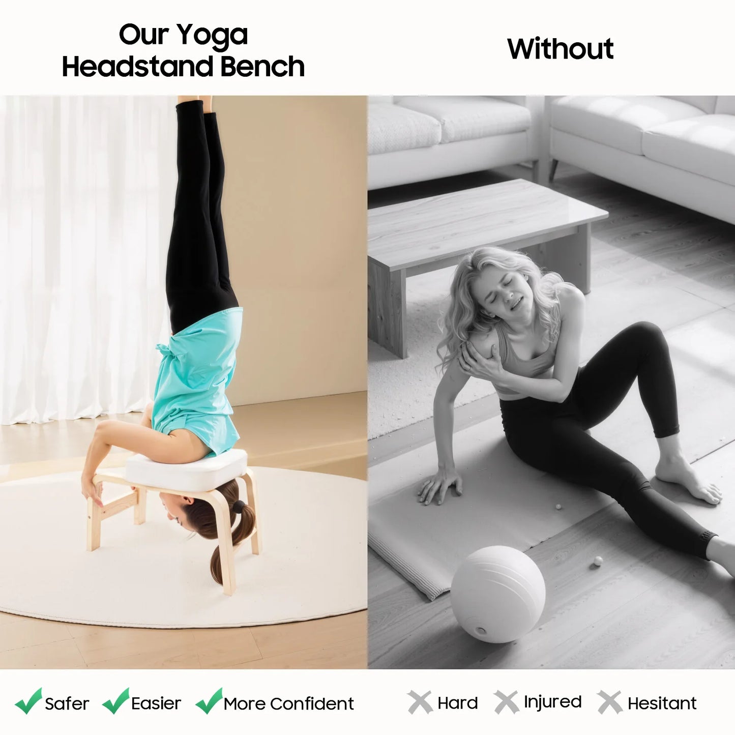 Yoga Headstand Bench Inversion Stool 440 Lbs Capacity