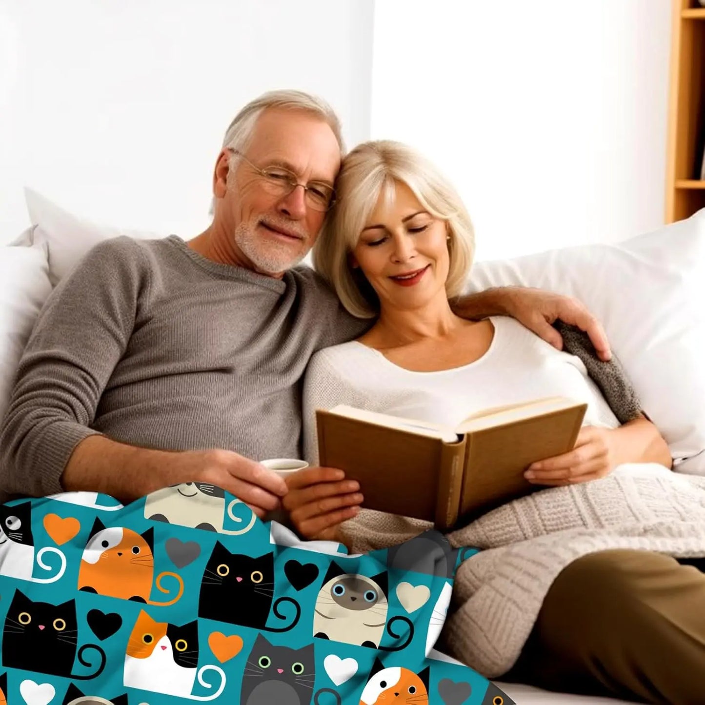 Soft Cozy Flannel Throw Blanket Lightweight For Cat Lovers