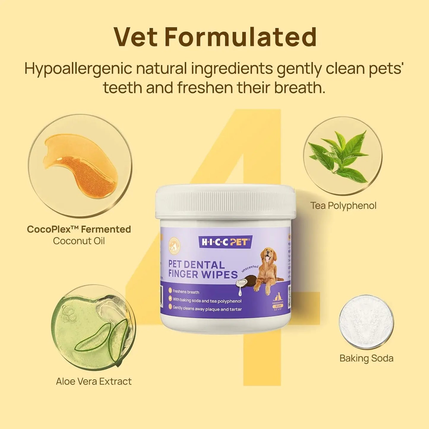 Pet Teeth Cleaning Wipes for Dogs and Cats Vet Recommended