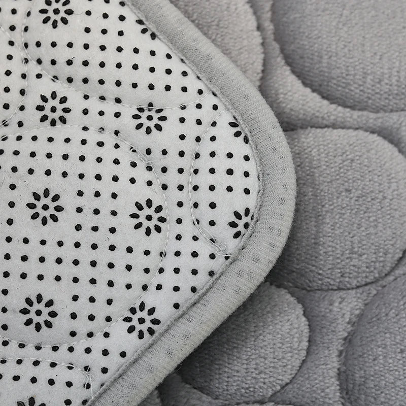 Solid Color Microfiber Bathroom Floor Mat Set Water Absorbing Non Slip Stone