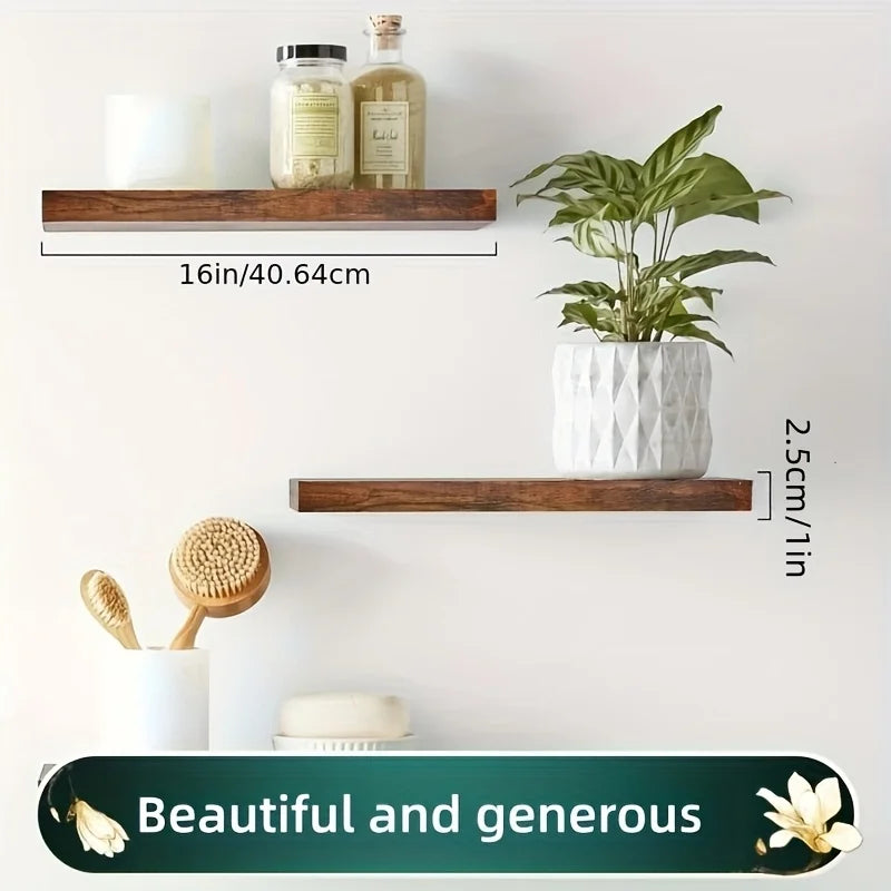 Wall Mounted Wood Shelf Bookshelf For Living Room Decor