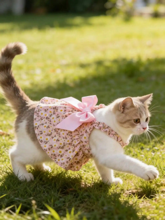 Ditsy Floral Sleeveless Dress for Small Dogs and Cats