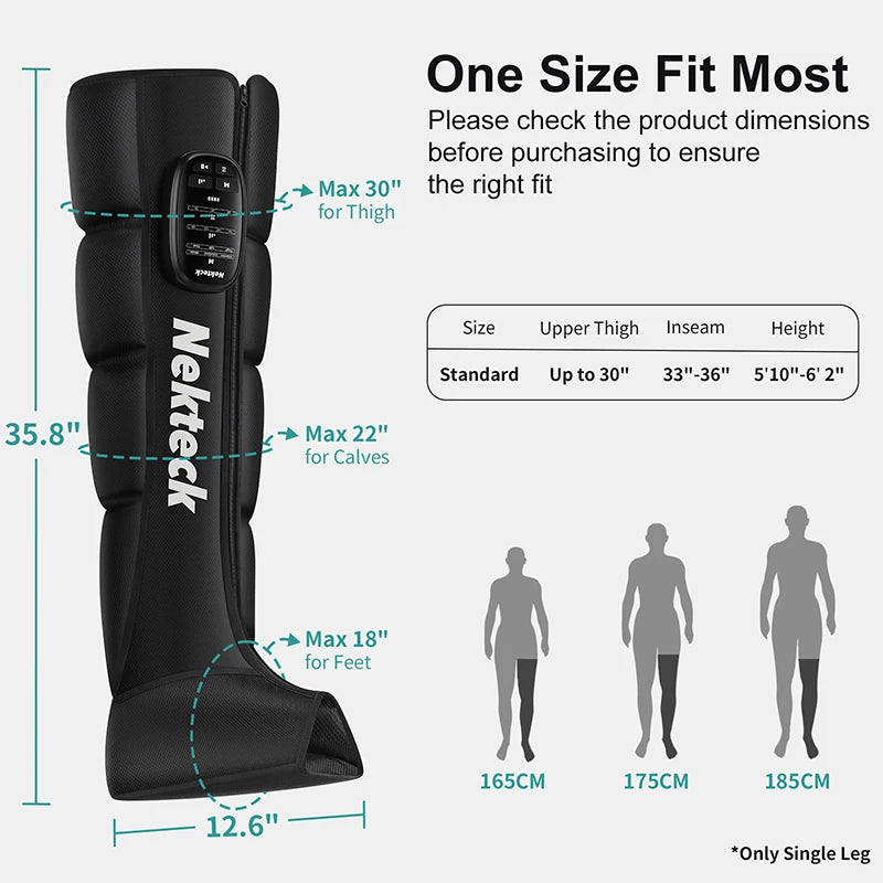 Nekteck Cordless Air Pressure Leg Massager Boots For Foot Kneading