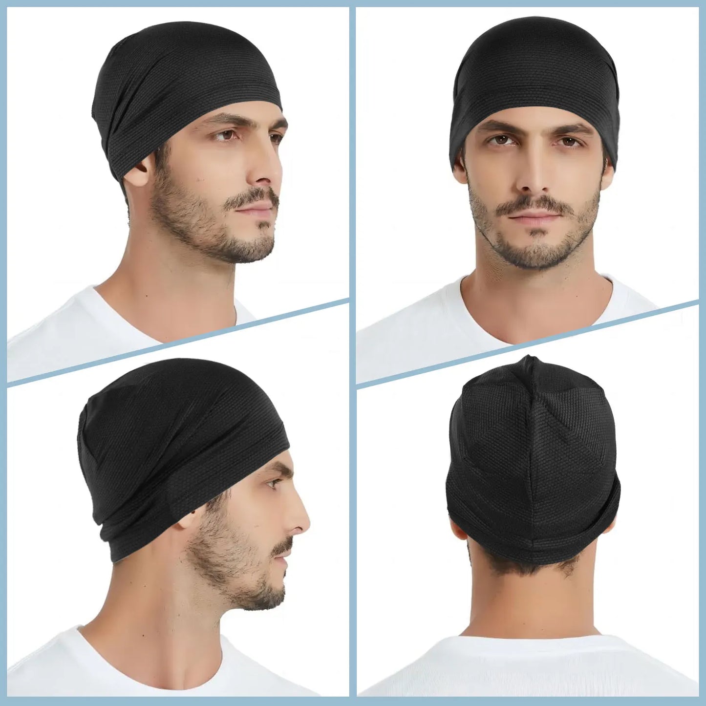 2PCS Quick-drying Running Caps Summer Breathable Cool Sports Hats Outdoor Cycling Hiking Baseball Skullies Stretchy Beanies Hat