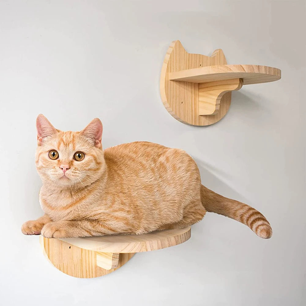 PETRAVEL CN Cat Wall Mounted Four Step Climbing Shelf With Sisal Post