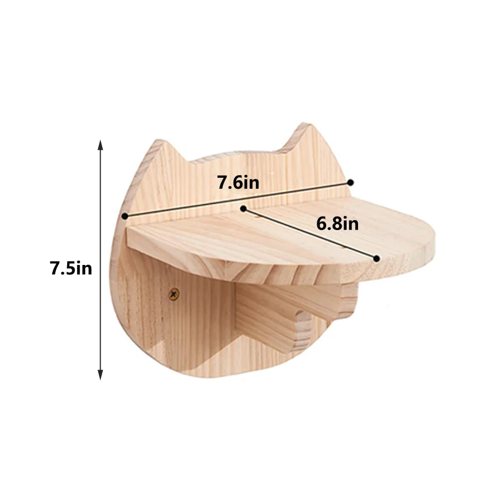 PETRAVEL CN Cat Wall Mounted Four Step Climbing Shelf With Sisal Post