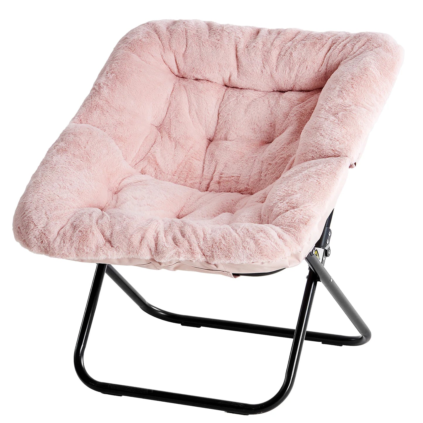 JHK Cozy Faux Fur Saucer Chair With Metal Frame And Padded Seat For Comfort