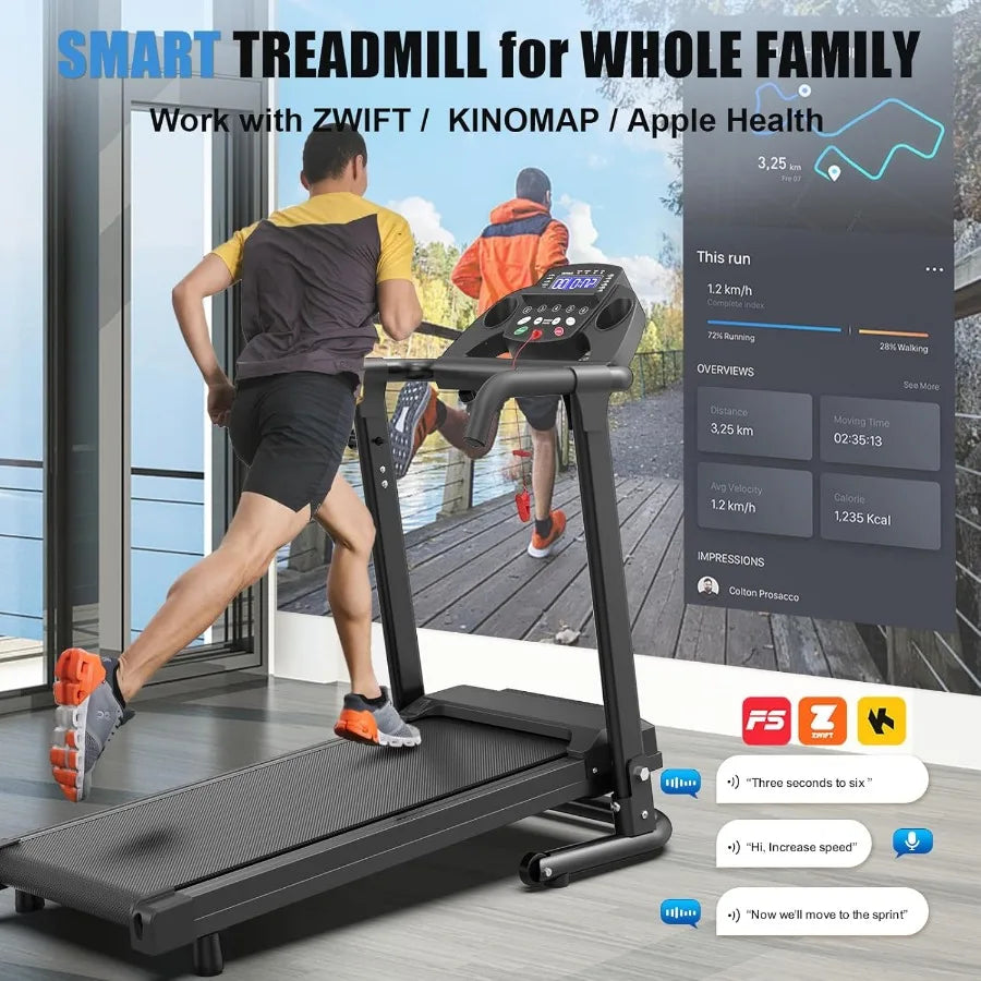 Foldable Home Treadmill With Two Point Five HP App
