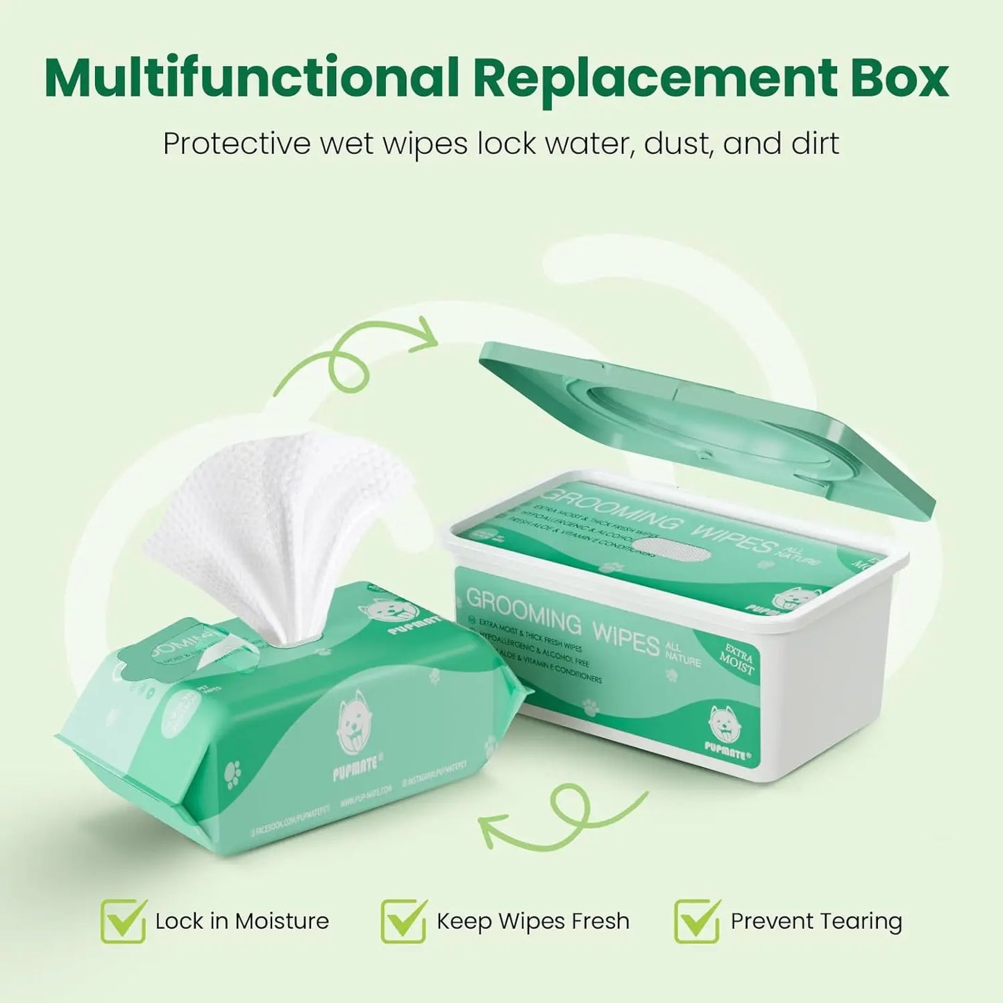 Extra Moist Pet Wipes For Dogs And Cats Aloe Vera Vitamin E 100 Count