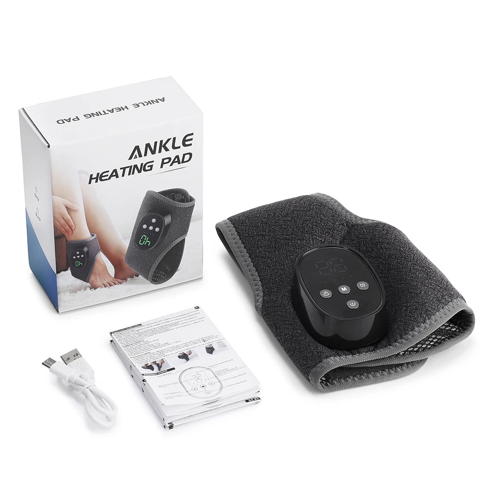 Electric Ankle Heating Massager Hot Compress Vibration Foot Ankle Massager 4 Heating 4 Modes Ankle Joint Brace Protection Warp