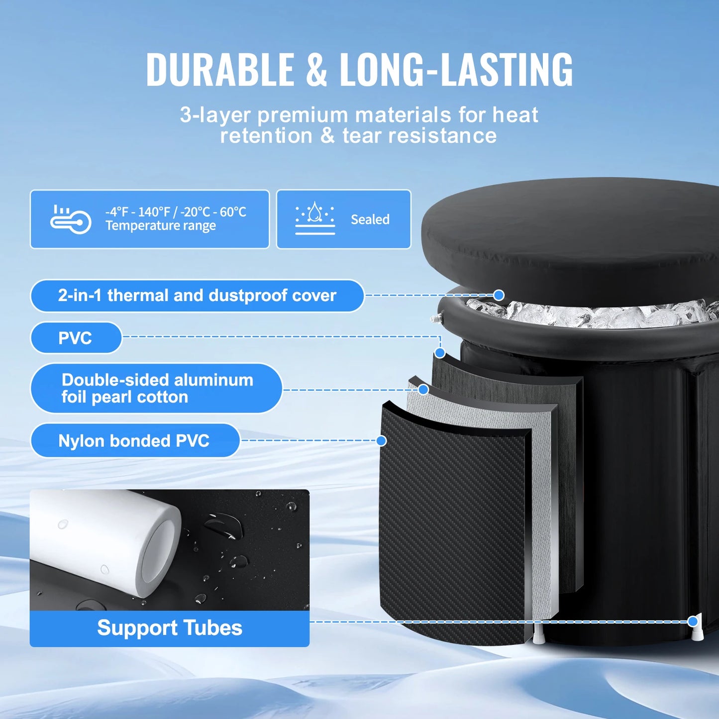 SucceBuy Ice Bath Tub For Cold Water Therapy And Plunge