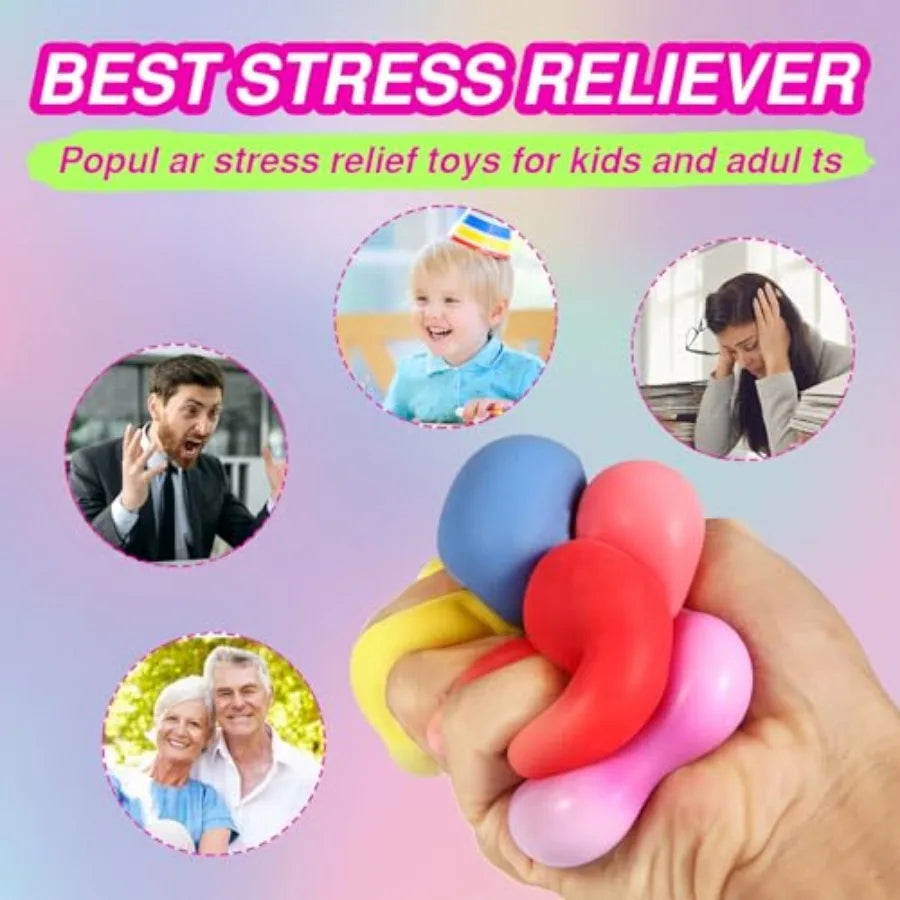 24 Pack Slow Rising Stress Cube, Dough Stress Balls Soft Fidget Squishy Toys for Anxiety Relief, Pull Stretch Classroom Prize P