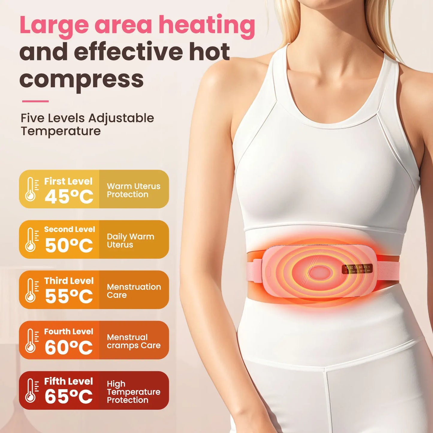 PASTSKY 5 Modes Electric Heating Waist Massage Belt For Cramps
