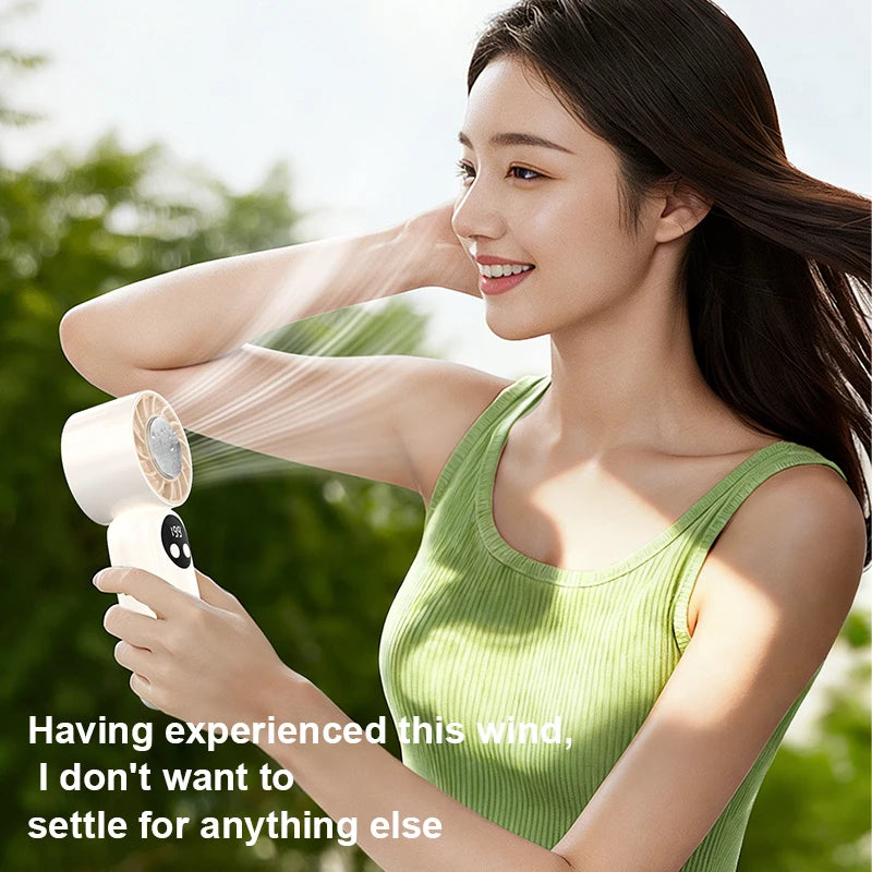 Semiconductor Refrigeration Handheld Electric Fan 2000mAh USB Rechargeable
