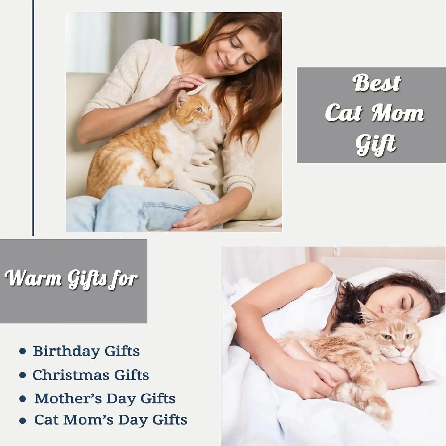 Cat Mom Blanket Gift For Cat Lovers Women Birthday Christmas