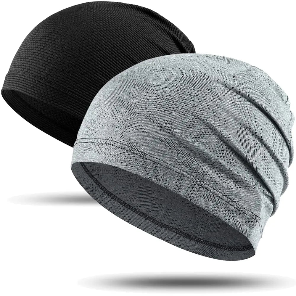 2PCS Quick-drying Running Caps Summer Breathable Cool Sports Hats Outdoor Cycling Hiking Baseball Skullies Stretchy Beanies Hat