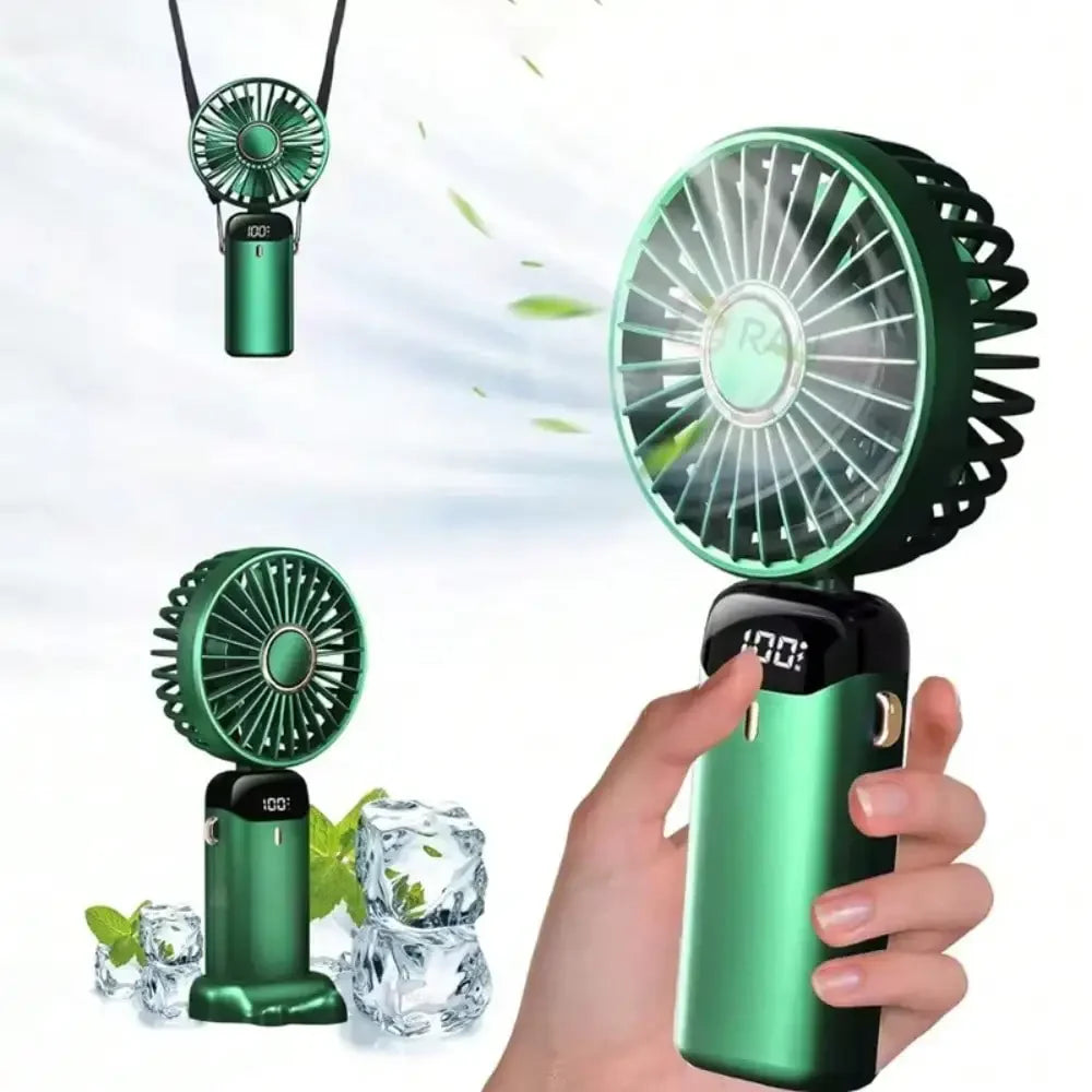 Portable Handheld Fan With 4000mAh Battery USB Powered 5 Speeds