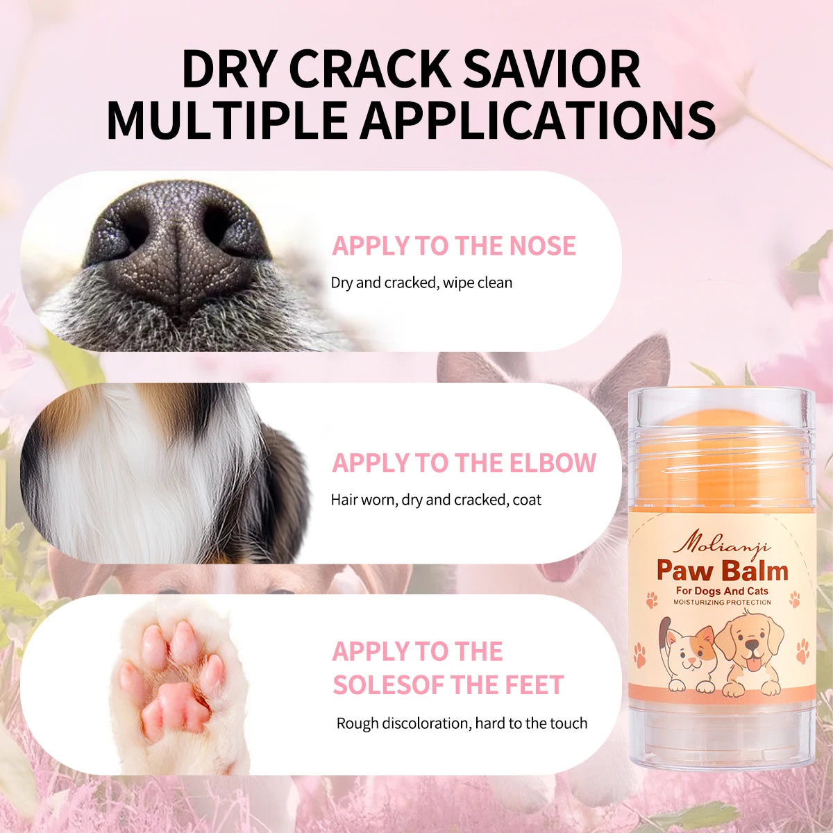 Pet anti cracking moisturizing cream, paw and nose care, deep moisturizing, suitable for cats and dogs, daily pet care