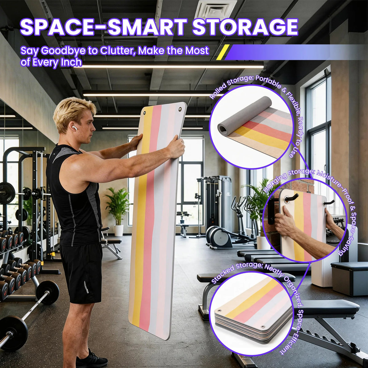Non-Slip Hanging Exercise Mat, 71 x 24 in