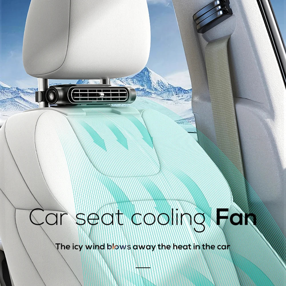 Portable USB Car Seat Fan Headrest Cooling Air Fan For Front Rear Seat Passenger Backseat Cooling Fan Electric Car Interior Fan