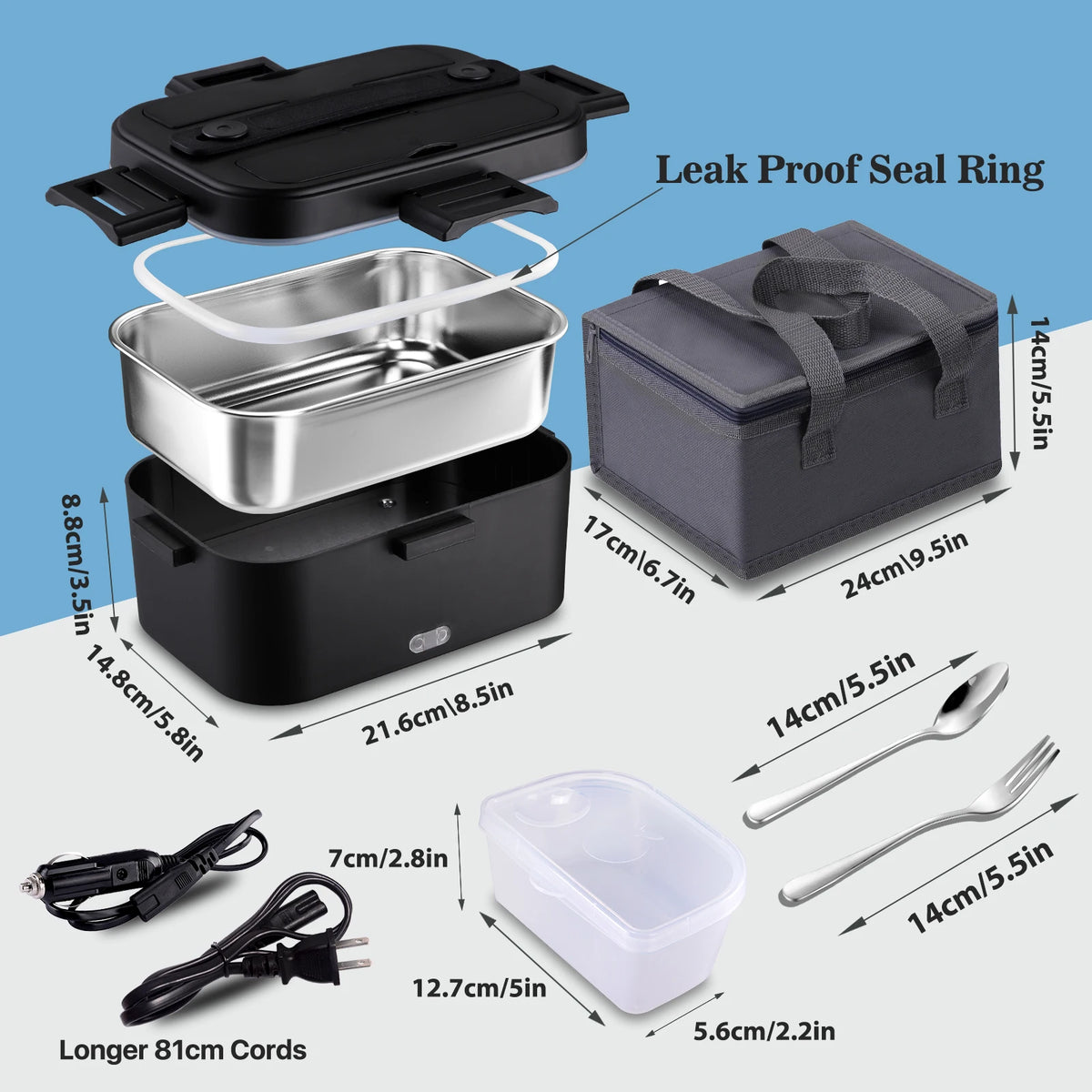 Portable Electric Lunch Box Food Warmer, 1.8 L