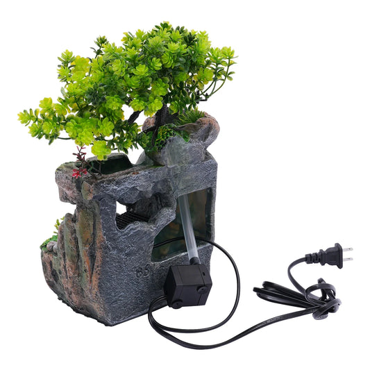 Tabletop Waterfall Fountain For Indoor Use With Pump And LED