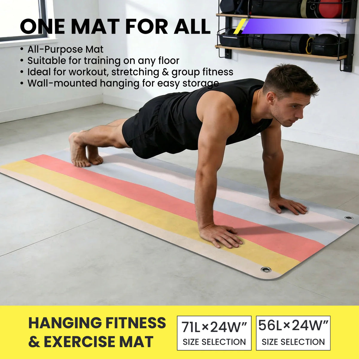 Non-Slip Hanging Exercise Mat, 71 x 24 in