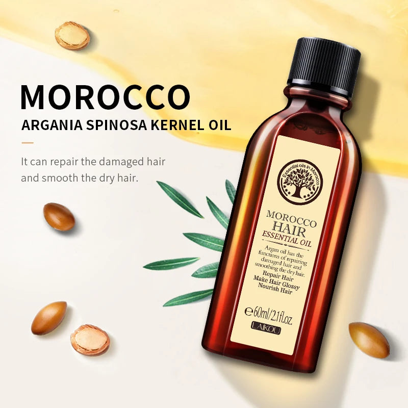 LAIKOU Morocco Argan Hair Essential Oil 4pcs Frizz Repair Nourish