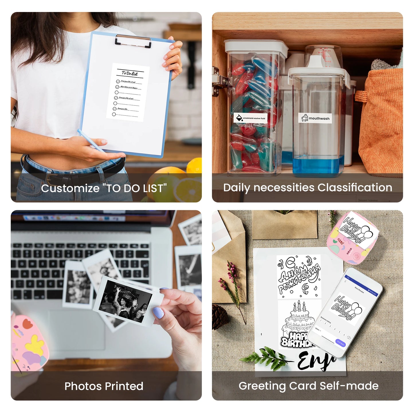 Portable Thermal Printer Bluetooth Pocket Photo Label Printer Inkless Printpod Sticker Printing Android iOS Printers for Home